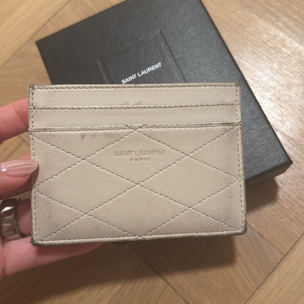 Saint laurent logo printed card holder